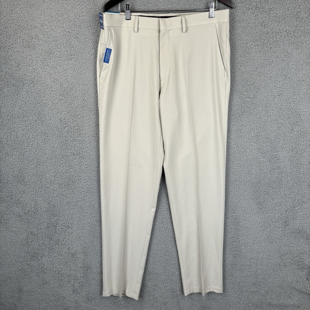 NEW Haggar Performance Pant Mens 36x34 Straight Fit 4 Way Stretch Active Series